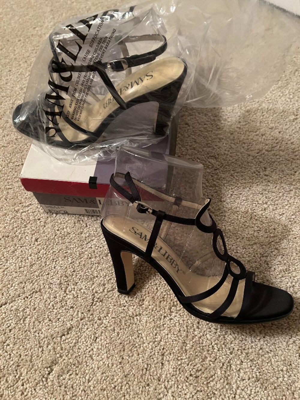Sam & Libby Black Satin Dress Shoes